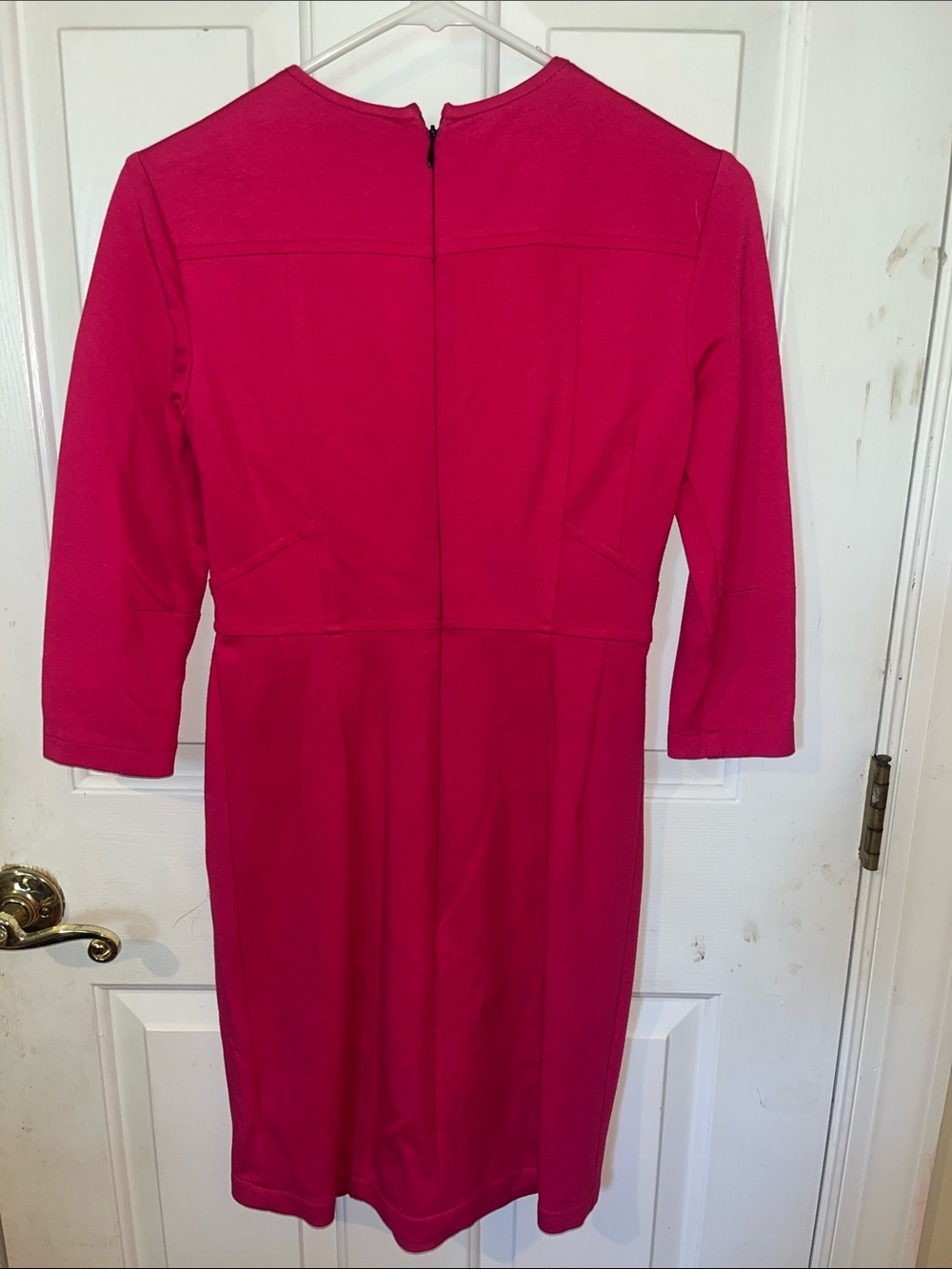 Nanette Lepore Hot Pink Sheath Dress 3/4 Sleeve Women’s Size 2 - Picture 3 of 7